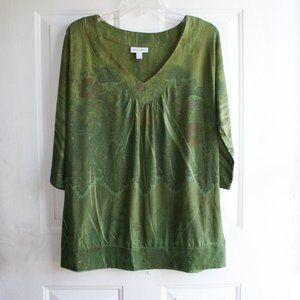 Fashion Bug Women 3/4 Sleeve Printed Shirt Sz: L